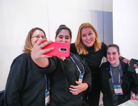 חניכי כפר נוער עם יו''ר האופוזיציה